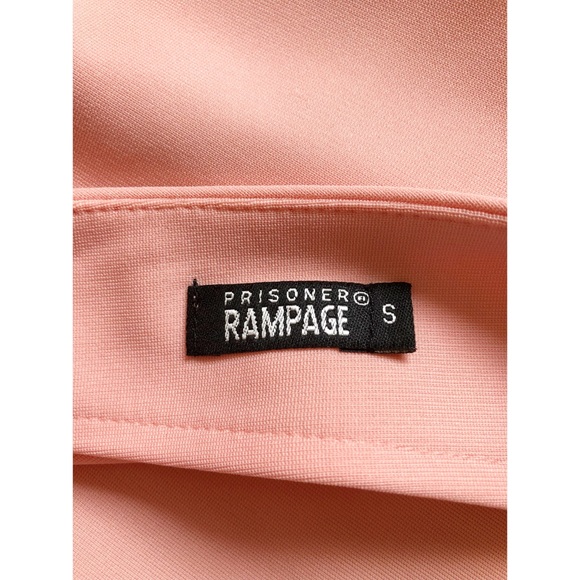 Peach Bodycon Peplum Mini Dress - Picture 4 of 4